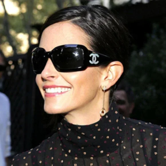 CHANEL Mother of Pearl 5076-H Black Square CC Sunglasses Box Case, Cloth,  Auth